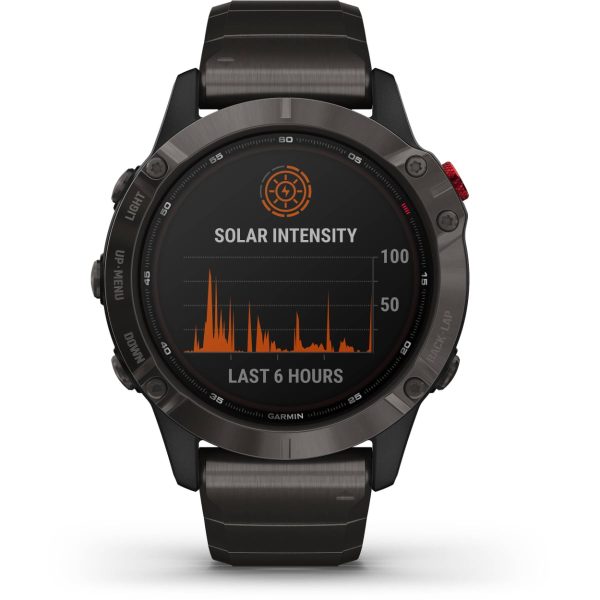 Garmin Fenix 6 - Pro Solar Edition (Titanium Carbon Gray DLC with Titanium DLC Band)