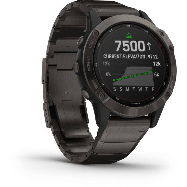 Garmin Fenix 6 - Pro Solar Edition (Titanium Carbon Gray DLC with Titanium DLC Band)