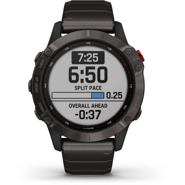 Garmin Fenix 6 - Pro Solar Edition (Titanium Carbon Gray DLC with Titanium DLC Band)