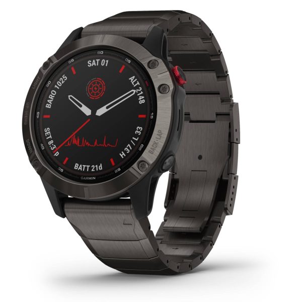 Garmin Fenix 6 - Pro Solar Edition (Titanium Carbon Gray DLC with Titanium DLC Band)