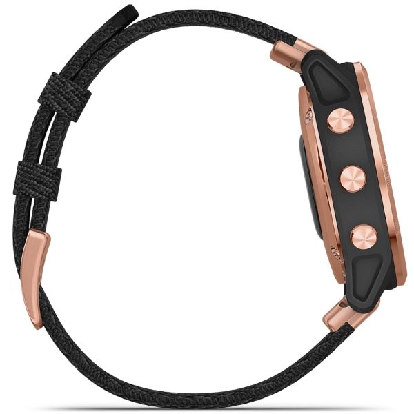 Garmin Fenix 6S - Pro Sapphire Edition (Rose Gold-Tone with Heathered Black Nylon Band)