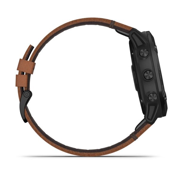 Garmin Fenix 6X - Pro Sapphire Edition (Black DLC with Chestnut Leather Band)