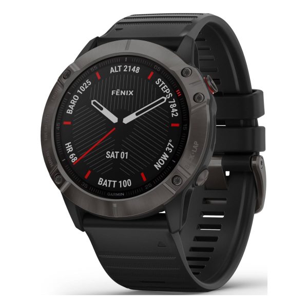 Garmin Fenix 6X - Pro Sapphire Edition (Carbon Grey DLC with Black Band)