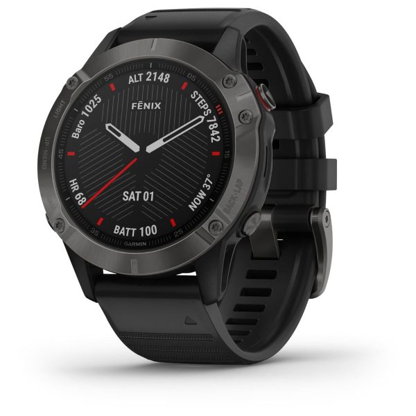 Garmin Fenix 6 - Pro Sapphire Edition (Carbon Gray DLC with Black Band)