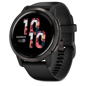 Garmin Venu 2 (Slate Stainless Steel Bezel with Black Case and Silicone Band)