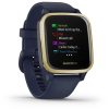 Garmin Venu Sq – Music Edition (Light Gold Aluminum Bezel with Navy Case and Silicone Band)