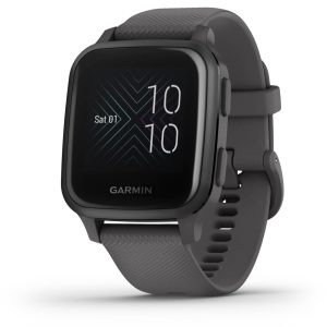 Garmin Venu Sq (Slate Aluminum Bezel with Shadow Gray Case and Silicone Band)