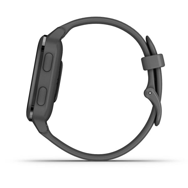 Garmin Venu Sq (Slate Aluminum Bezel with Shadow Gray Case and Silicone Band)