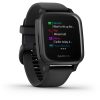 Garmin Venu Sq – Music Edition (Slate Aluminum Bezel with Black Case and Silicone Band)