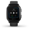 Garmin Venu Sq – Music Edition (Slate Aluminum Bezel with Black Case and Silicone Band)