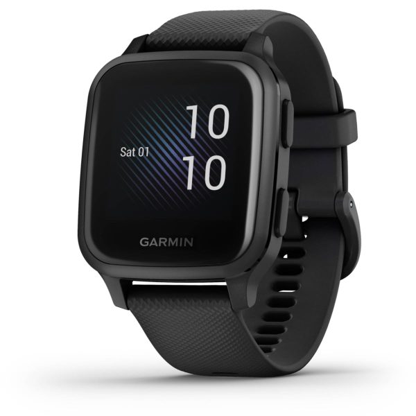 Garmin Venu Sq – Music Edition (Slate Aluminum Bezel with Black Case and Silicone Band)