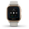 Garmin Venu Sq – Music Edition (Rose Gold Aluminum Bezel with Light Sand Case and Silicone Band)