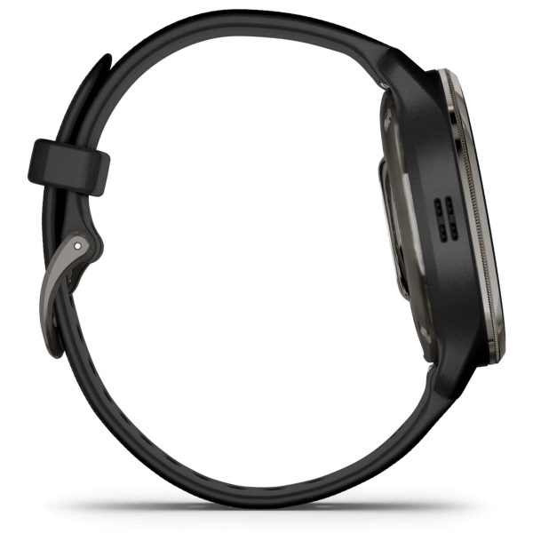 Garmin Venu 2 Plus (Slate Stainless Steel Bezel with Black Case and Silicone Band)