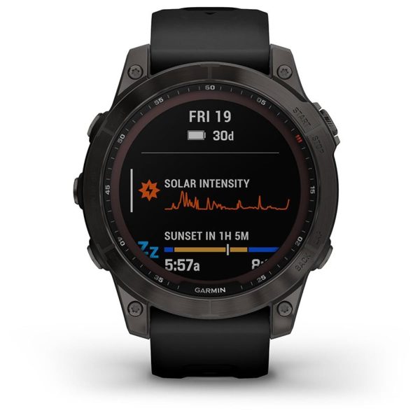 Garmin Fenix 7 – Sapphire Solar Edition (Black DLC Titanium with Black Band)