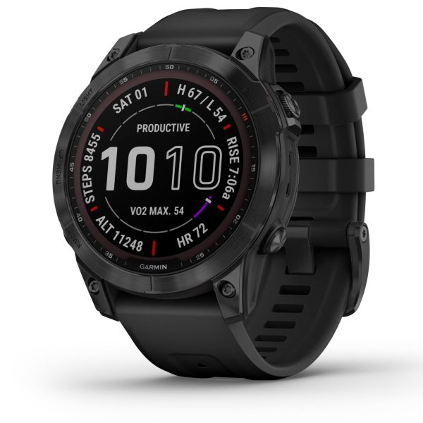 Garmin Fenix 7 – Sapphire Solar Edition (Black DLC Titanium with Black Band)