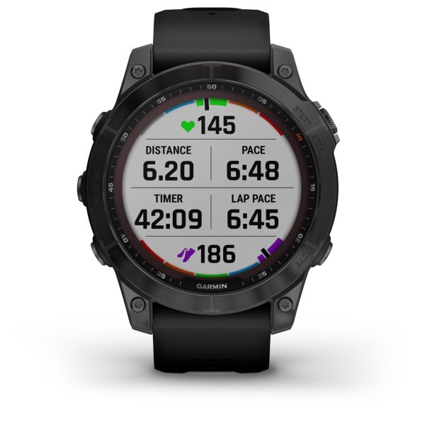 Garmin Fenix 7 – Sapphire Solar Edition (Black DLC Titanium with Black Band)