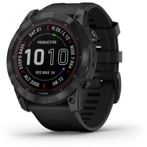 Garmin Fenix 7X – Sapphire Solar Edition (Black DLC Titanium with Black Band)