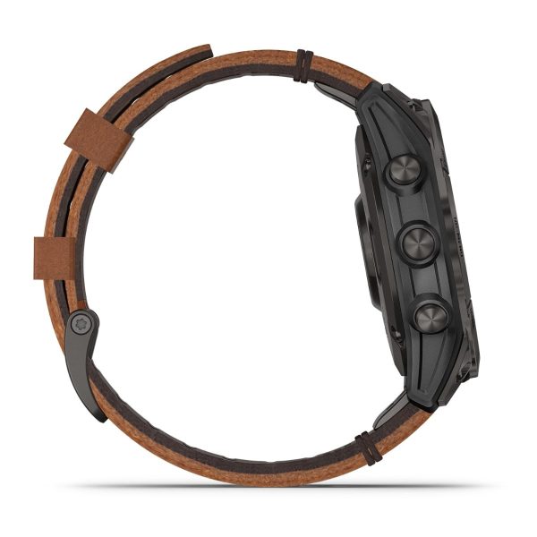 Garmin Epix (Gen 2) (Sapphire - Black Titanium with Chestnut Leather Band)