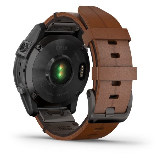 Garmin Epix (Gen 2) (Sapphire - Black Titanium with Chestnut Leather Band)