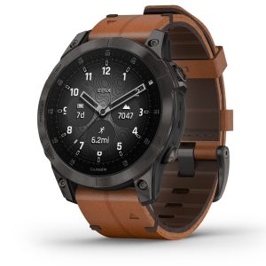 Garmin Epix (Gen 2) (Sapphire - Black Titanium with Chestnut Leather Band)