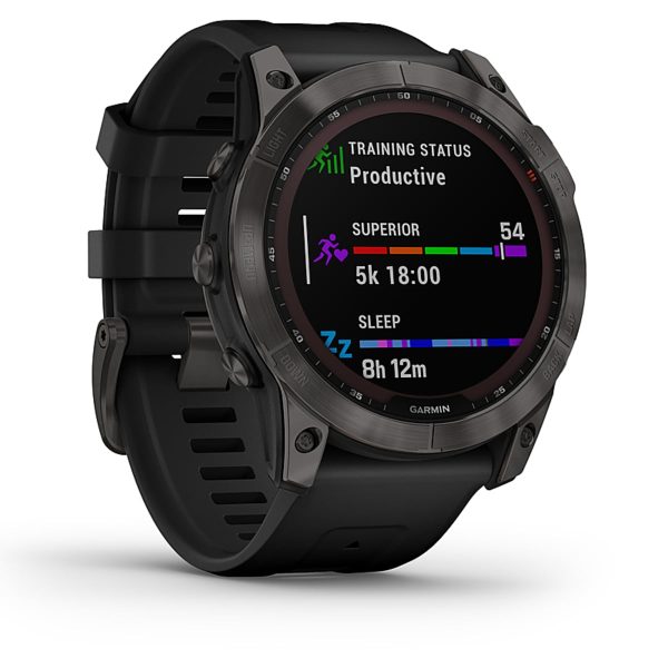 Garmin Fenix 7X – Sapphire Solar Edition (Carbon Gray DLC Titanium with Black Band)