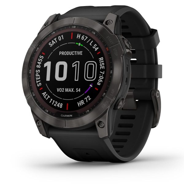 Garmin Fenix 7X – Sapphire Solar Edition (Carbon Gray DLC Titanium with Black Band)