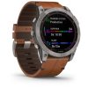 Garmin Fenix 7X – Sapphire Solar Edition (Titanium with Chestnut Leather Band)