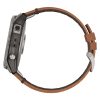 Garmin Fenix 7X – Sapphire Solar Edition (Titanium with Chestnut Leather Band)