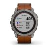 Garmin Fenix 7X – Sapphire Solar Edition (Titanium with Chestnut Leather Band)