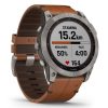 Garmin Fenix 7X – Sapphire Solar Edition (Titanium with Chestnut Leather Band)