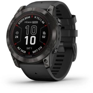 Garmin Fenix 7X Pro – Sapphire Solar Edition (Carbon Gray DLC Titanium with Black Band)