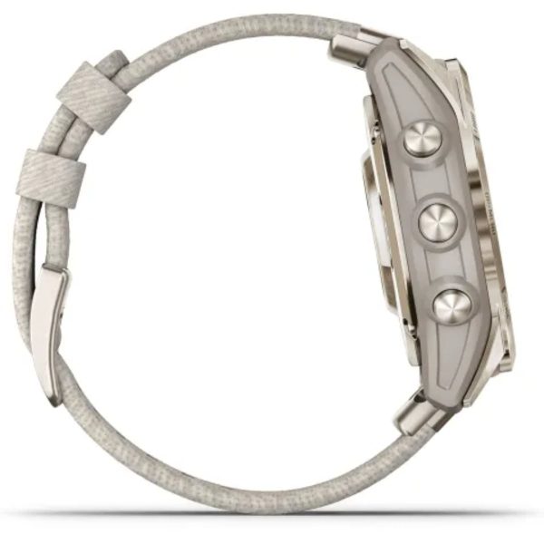 Garmin Epix Pro (Gen 2) 42mm – Sapphire Edition (Soft Gold with Cream Heathered Nylon Band)