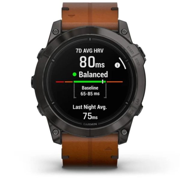 Garmin Epix Pro (Gen 2) 51mm – Sapphire Edition (Carbon Grey DLC Titanium with Chestnut Leather Band)