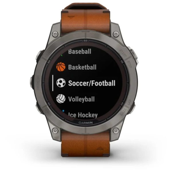 Garmin Fenix 7 Pro – Sapphire Solar Edition (Titanium with Chestnut Leather Band)