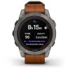 Garmin Fenix 7 Pro – Sapphire Solar Edition (Titanium with Chestnut Leather Band)