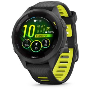 Garmin Forerunner 265S (Black Bezel and Case with Black/Amp Yellow Silicone Band)