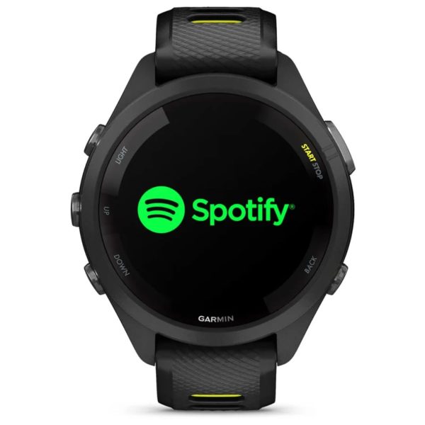 Garmin Forerunner 265S (Black Bezel and Case with Black/Amp Yellow Silicone Band)