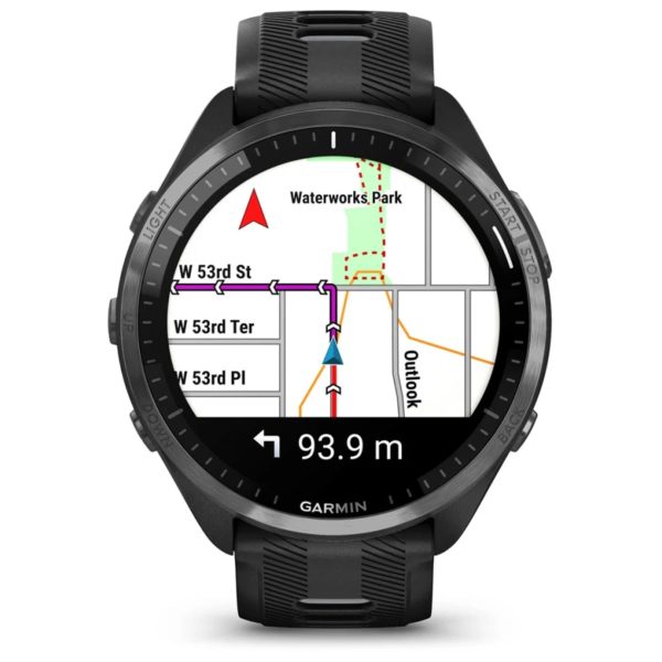 Garmin Forerunner 965 (Carbon Grey DLC Titanium Bezel with Black Case and Black/Powder Grey Silicone Band)