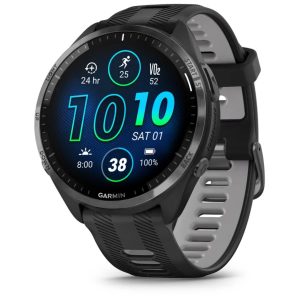 Garmin Forerunner 965 (Carbon Grey DLC Titanium Bezel with Black Case and Black/Powder Grey Silicone Band)