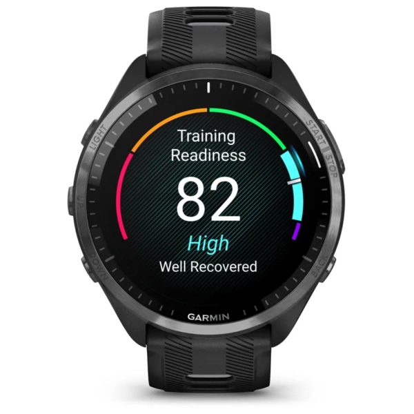Garmin Forerunner 965 (Carbon Grey DLC Titanium Bezel with Black Case and Black/Powder Grey Silicone Band)