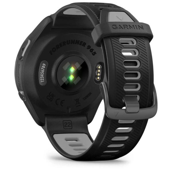 Garmin Forerunner 965 (Carbon Grey DLC Titanium Bezel with Black Case and Black/Powder Grey Silicone Band)