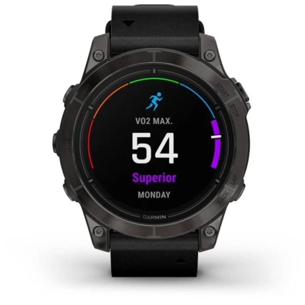 Garmin Epix Pro (Gen 2) 47mm – Sapphire Edition (Carbon Grey DLC Titanium with Black Leather Band)
