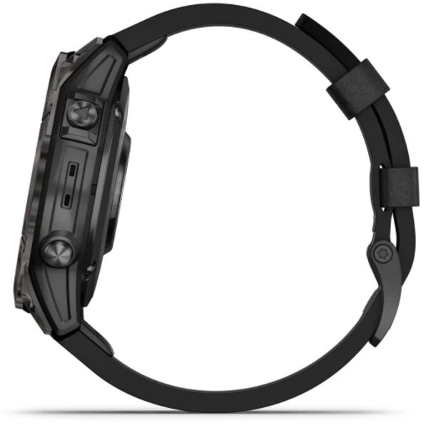 Garmin Epix Pro (Gen 2) 47mm – Sapphire Edition (Carbon Grey DLC Titanium with Black Leather Band)