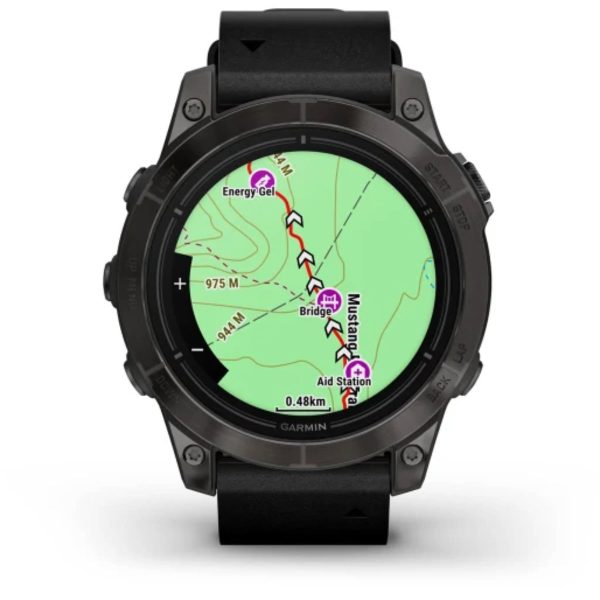 Garmin Epix Pro (Gen 2) 47mm – Sapphire Edition (Carbon Grey DLC Titanium with Black Leather Band)