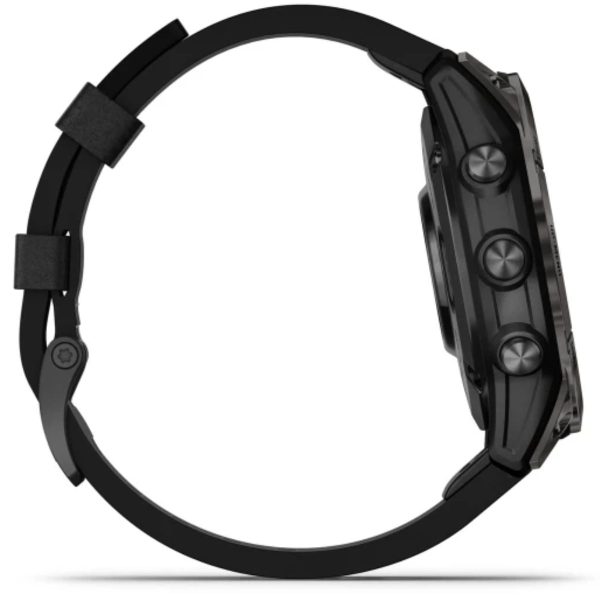 Garmin Epix Pro (Gen 2) 47mm – Sapphire Edition (Carbon Grey DLC Titanium with Black Leather Band)