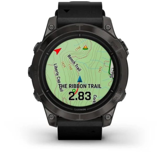 Garmin Epix Pro (Gen 2) 47mm – Sapphire Edition (Carbon Grey DLC Titanium with Black Leather Band)