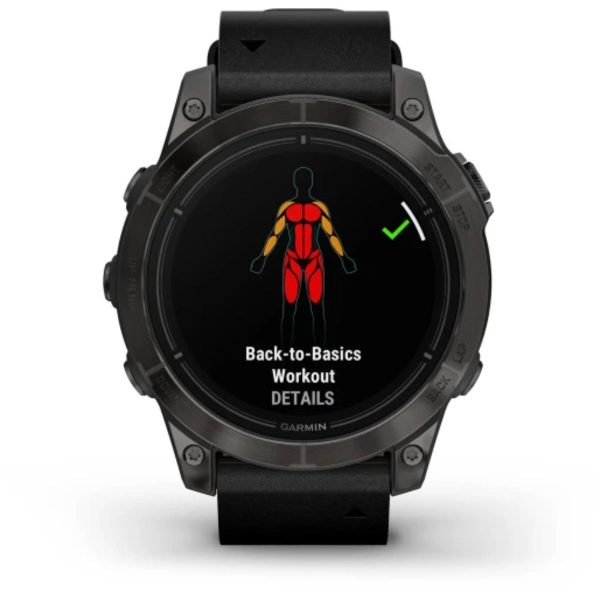Garmin Epix Pro (Gen 2) 47mm – Sapphire Edition (Carbon Grey DLC Titanium with Black Leather Band)